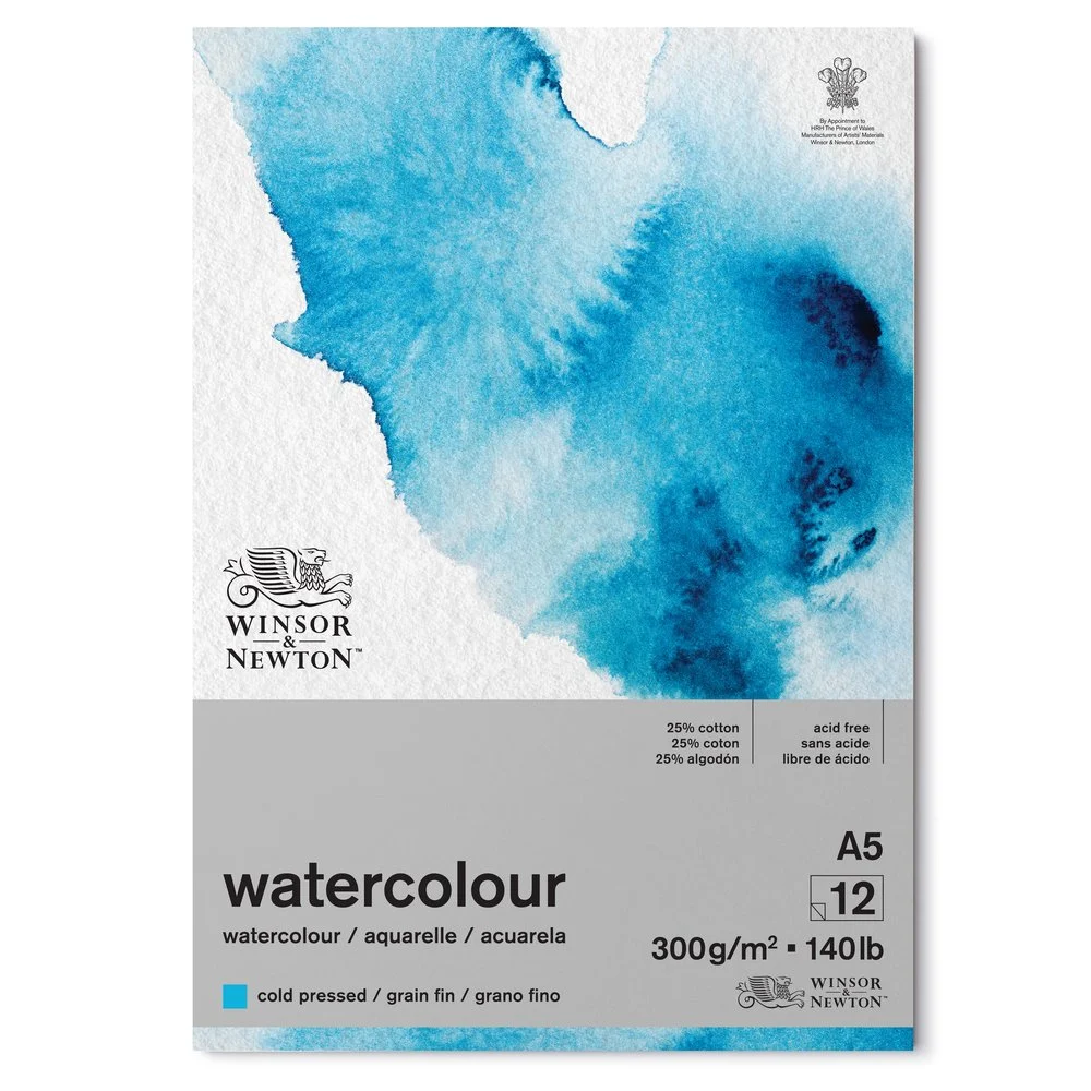 Winsor & Newton Aquarelpapier blok A5 – cold pressed – 300 grams – 12 vellen