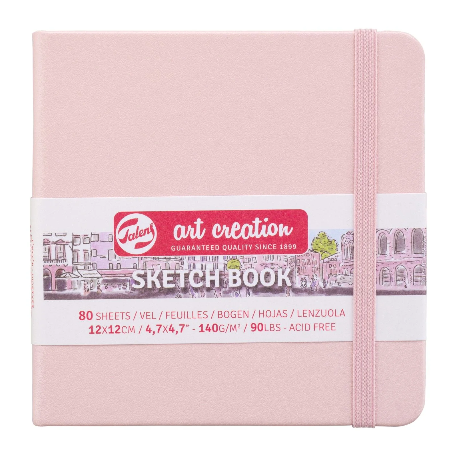 Talens Art Creation Schetsboek Pastel Roze 12 x 12 cm 140 g 80 Vellen