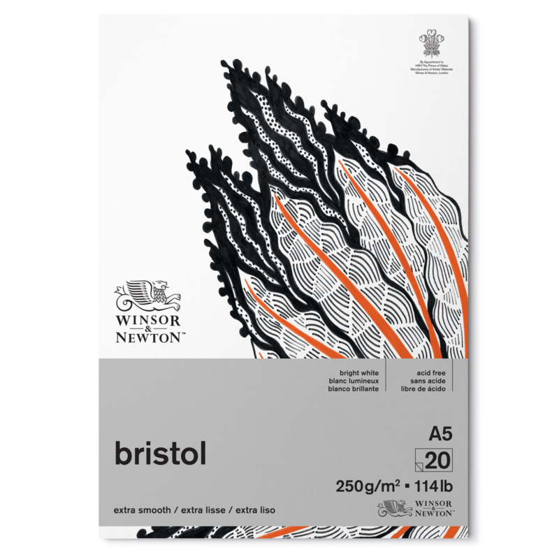 Winsor & Newton Bristol papier - 20 vellen 250 grams papier - A5