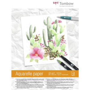 Tombow Aquarelpapier 24 x 32 cm - 15 vellen 300 grams Roomwit