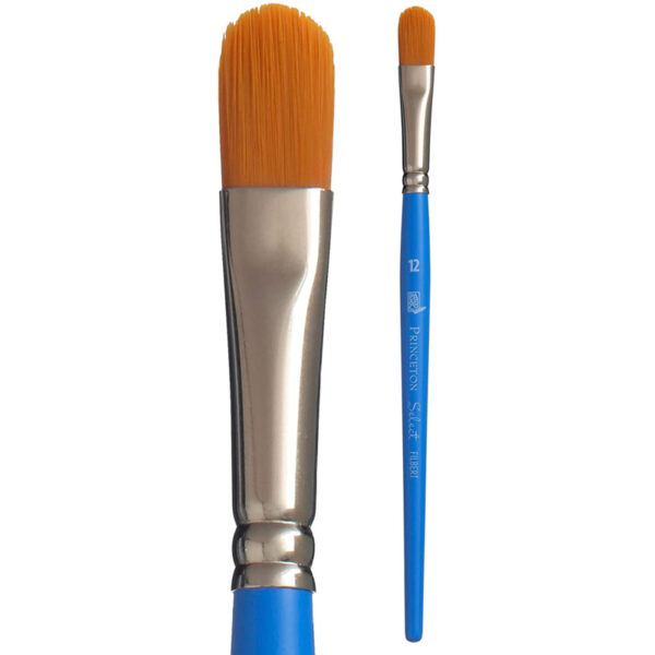 Princeton Select Synthétique Filbert Grainer 1/2" - Pinceau Artiste Bleu Argent - Qualité Pro