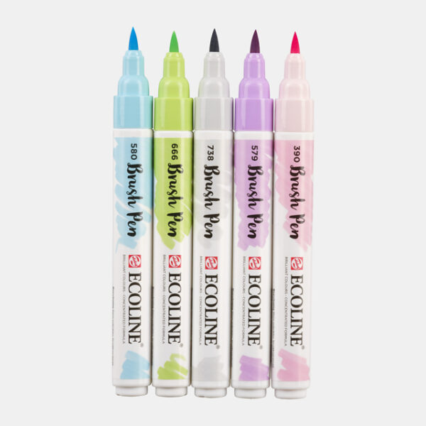 Talens Ecoline Brush Pen - set van 5 - pastel