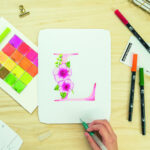 Tombow Watercoloring Canvas Set Floral Letters - set van 8