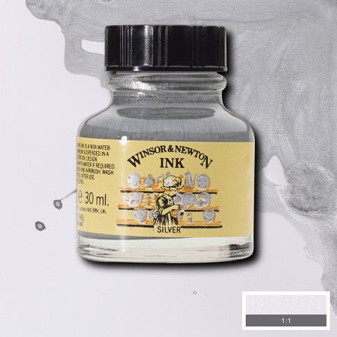 Winsor & Newton Vloeibare inkt 30 ml - Zilver