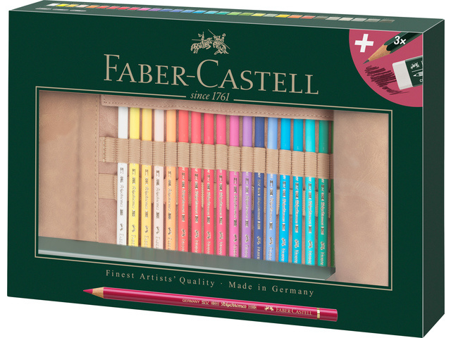 Faber Castell kleurpotloden Polychromos 3,8mm kerndikte - set van 34 in Roletui