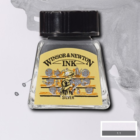 Winsor & Newton Vloeibare inkt 14 ml - Zilver