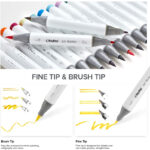 Ohuhu Alcohol based Art markers Brush & Fine - set van 48 + Blender + etui
