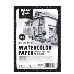 Paperfuel Aquarelpapier texture A5 - 15 vellen 300 grams - intense white