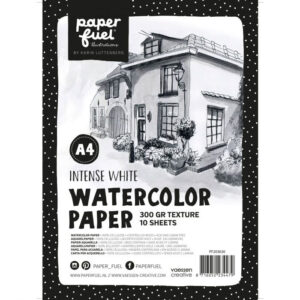 Paperfuel Aquarelpapier texture A4 - 10 vellen 300 grams - intense white