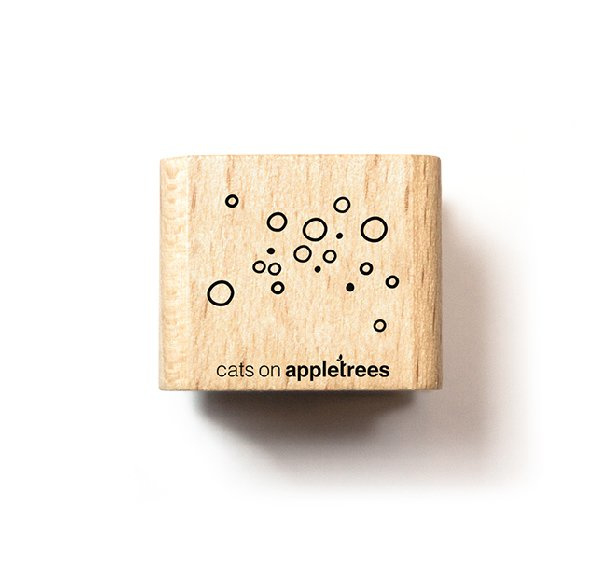 Cats on Appletrees - Houten stempel - 20x20mm - Bubbles