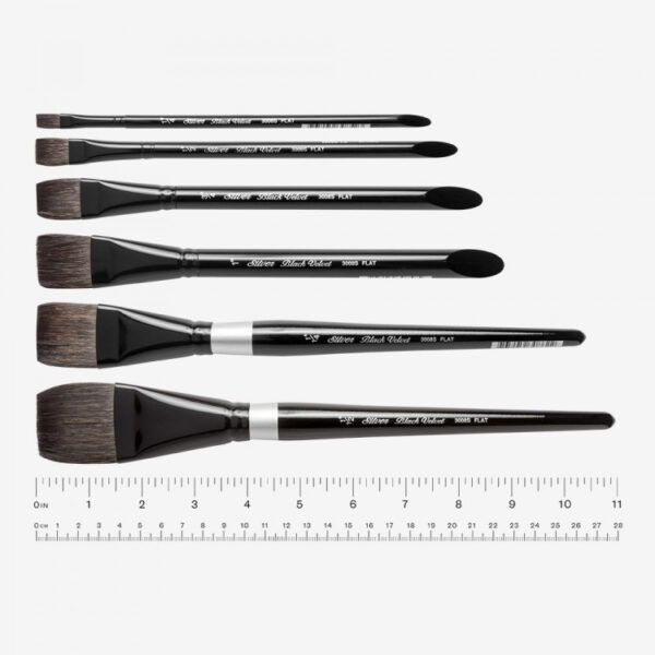 Silver Brush Black Velvet - Aquarel, Inkt & Gouache penseel Square Wash Flat - Serie 3008S - maat 1/2"