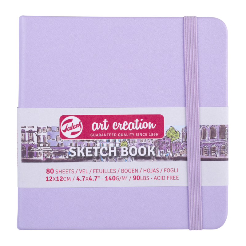 Talens art creation Brush / Schetsboek 12 x 12 cm - 80 vellen - Pastel Violet