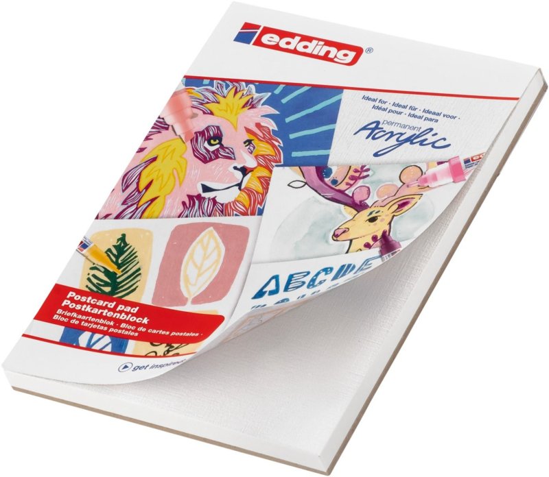 Edding acryl- en olieverf schilderblokken - 20 vellen postcard - A6