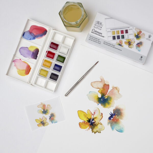 Winsor & Newton Cotman Aquarelverf - pocket set van 8 + penseel - Floral