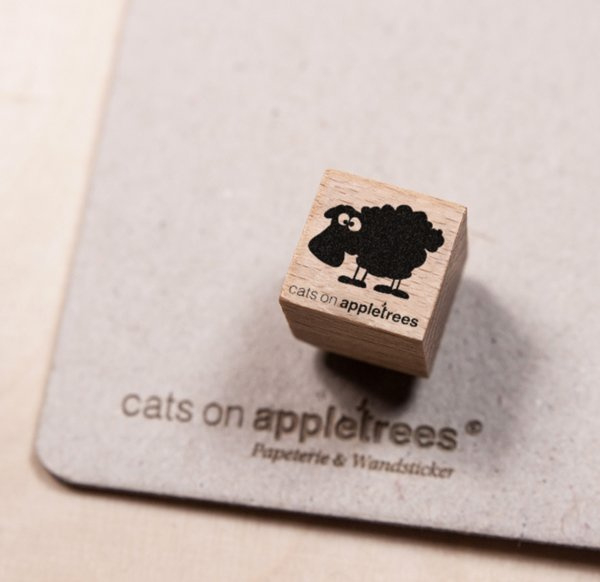 Cats on Appletrees - Houten stempel - 15x15mm - Gertrud the Sheep