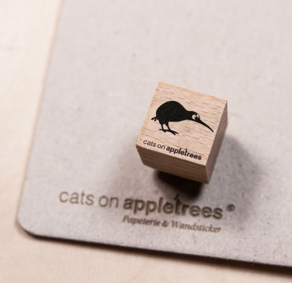 Cats on Appletrees - Houten stempel - 15x15mm - Waltraud the Kiwi