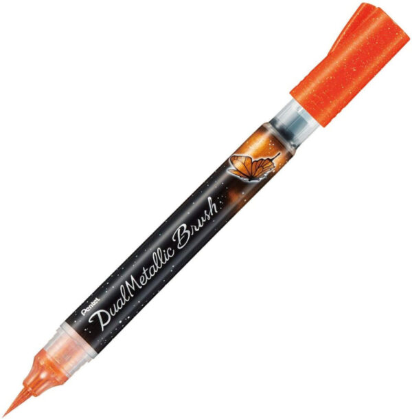Pentel Dual Metallic Brush XGFH - Oranje / Metallic Geel
