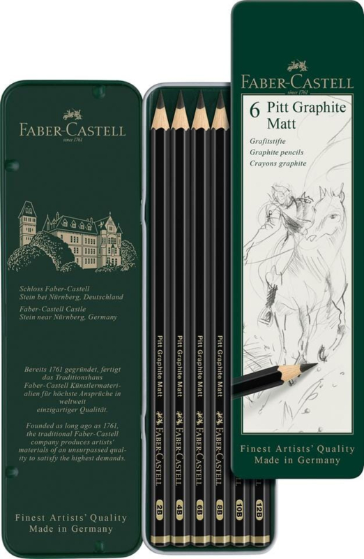 Faber Castell Grafietpotlood Pitt Mat - set van 6