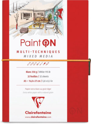Clairefontaine Paint'ON travel journal A5 - 250 grams - 64 pagina's wit papier