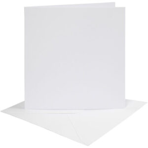 CARD MAKING dubbele blanco Kaarten 15,2 x 15,2 cm & enveloppen - Wit papier - set van 4