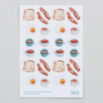 Mossery stickers - Artist Series - Eggs, Bacon, Toast, Hot Drinks