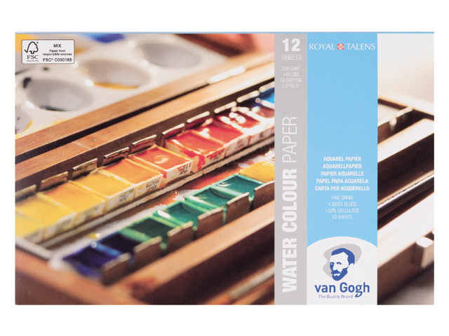 Van Gogh Aquarelpapier 13,5 x 21,0 cm -12 vellen 300 grams Wit