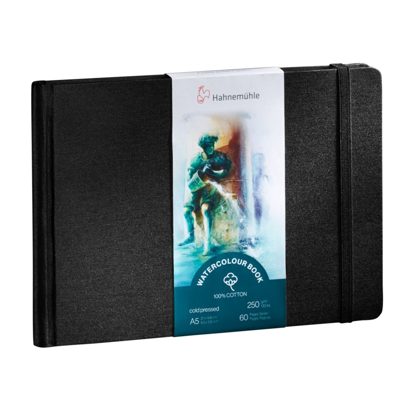 HahnemÃ¼hle - Watercolour Book 100% Cotton - 60 pagina's - Wit papier - A5 landscape