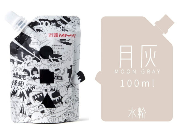 MIYA HIMI - Gouache - Refill bag (navulling) 100ml - Moon Gray