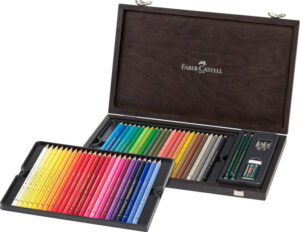 Faber Castell kleurpotloden Polychromos 3,8mm kerndikte - set van 48 in houten kist met accessoires