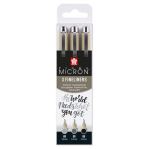 Sakura Pigma Micron set 3 Fineliners 05 -0,45mm - zwart en grijs