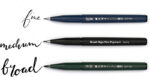 Brushpen Pentel Brush Sign Pen SESP15 - Black Ink Pigment Edition - set van 3 zwart