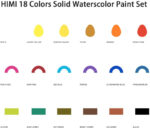 MIYA HIMI Solid Aquarelverf set - set 18 kleuren in bewaarkoker - Mintgroen