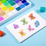 NEW MIYA HIMI - Gouache - set van 56 kleuren x 30ml - in kunststof opbergbox zwart - incl. Neon en Metallic kleuren