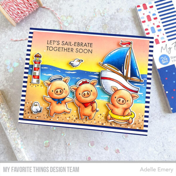 My Favorite Things clear stamps - set van 14 - YUZU Pig Time Fun