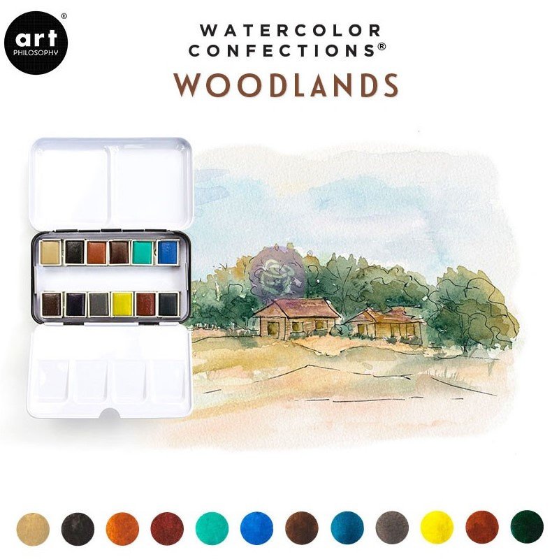 Prima Marketing Confections Aquarelverf Woodlands - set van 12 kleuren