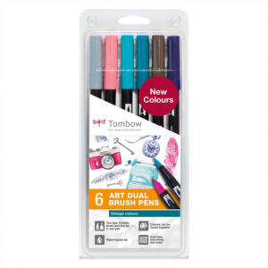 Tombow ABT Dual Brush Pen - set van 6 nieuwe kleuren - Vintage colours