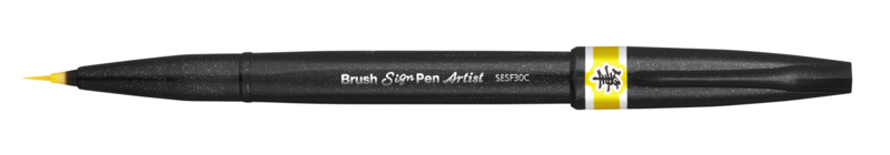 Pentel Brush Sign Artist - extra fijne brush pen - Geel