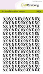 CraftEmotions clearstamps A6 - handletter - XOXO achtergrond Carla Kamphuis