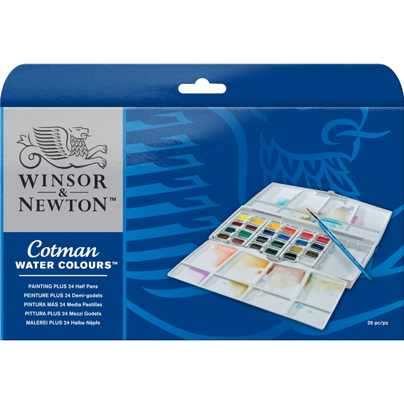 Winsor & Newton Cotman Painting Plus - Aquarel palette 24 kleuren
