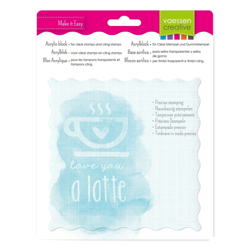 Vaessen Creative Acryl Stempelblok transparant 16 x 16 cm
