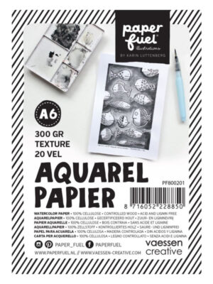 Paperfuel Aquarelpapier texture A6 - 20 vellen 300 grams - off white