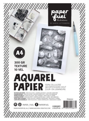 Paperfuel Aquarelpapier texture A4 - 10 vellen 300 grams - off white