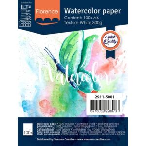 Florence Aquarelpapier texture Intense White - 100 vellen 300 grams papier - A6