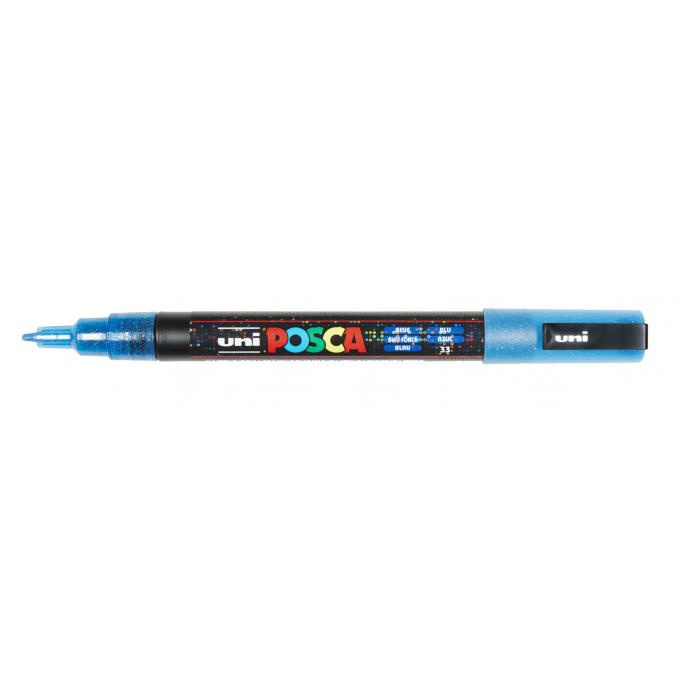 Uni Posca Paint Marker PC3ML glitter Blauw Be Creative Shop