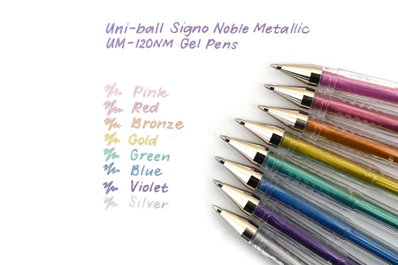 Uni-ball Signo UM120NM - Penna A Gel 0,7 Mm, Viola Metallizzato, Super Ink, Confezione Singola - 4