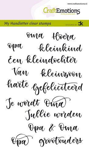 CraftEmotions clearstamps A6 - Handletter - Opa & Oma - Carla Kamphuis