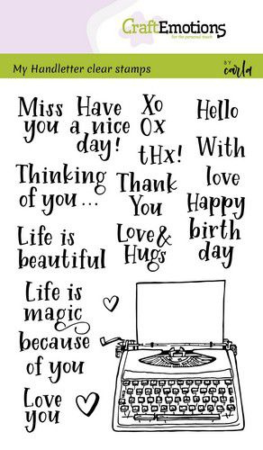 CraftEmotions clearstamps A6 - Handletter - typewriter quotes (Eng) - Carla Kamphuis