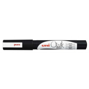 Uni PWE-3MS Chalk Marker Raam/Krijtstift - Fijn - Zwart