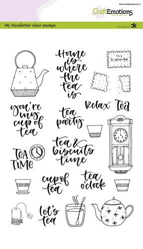 CraftEmotions clearstamps A5 - Handletter - Tea Time (Eng) - Carla Kamphuis