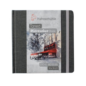 HahnemÃ¼hle Grey toned watercolour book 14 x 14 cm - 60 pagina's - Grijze kaft - Lichtgrijs papier